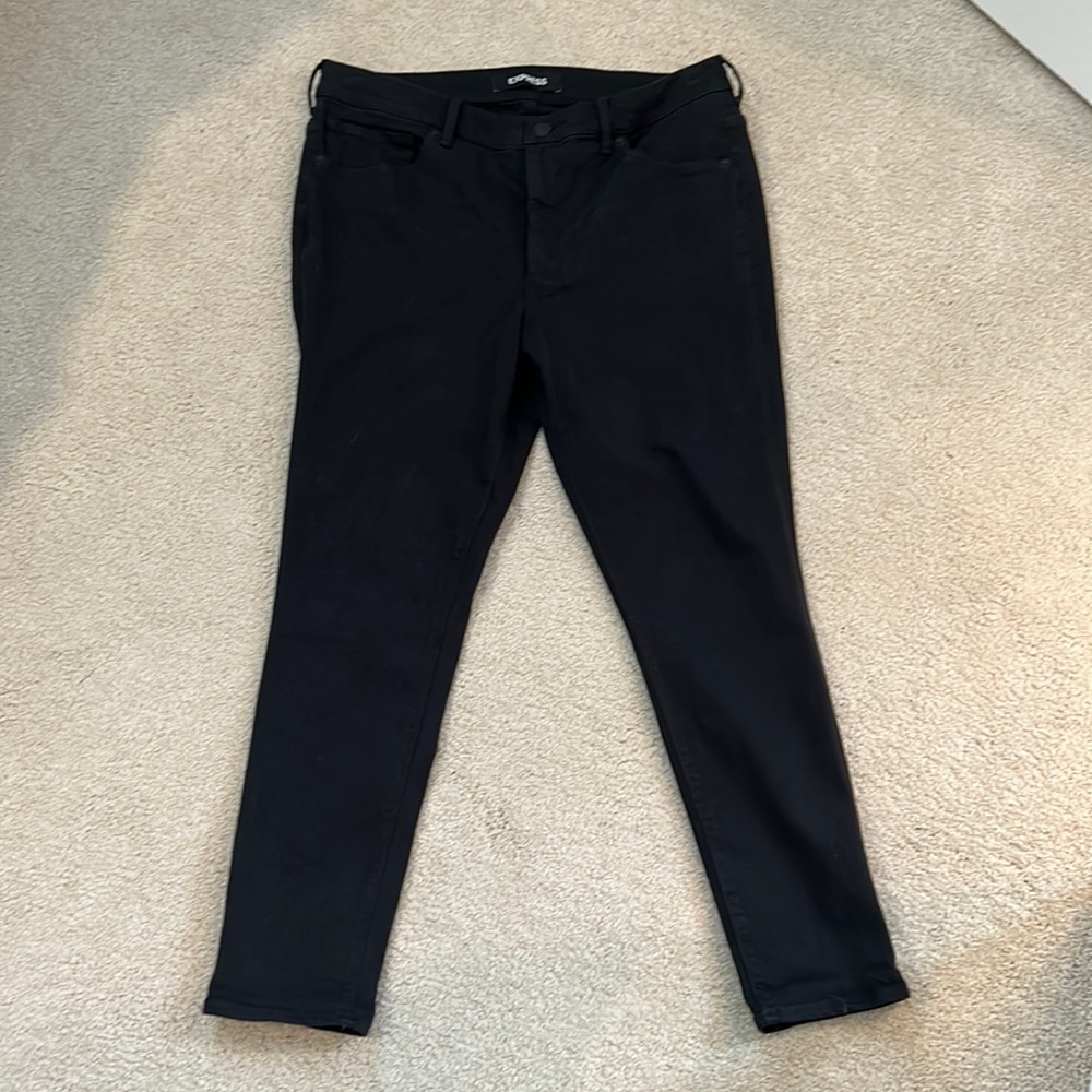 Black high rise ankle denim